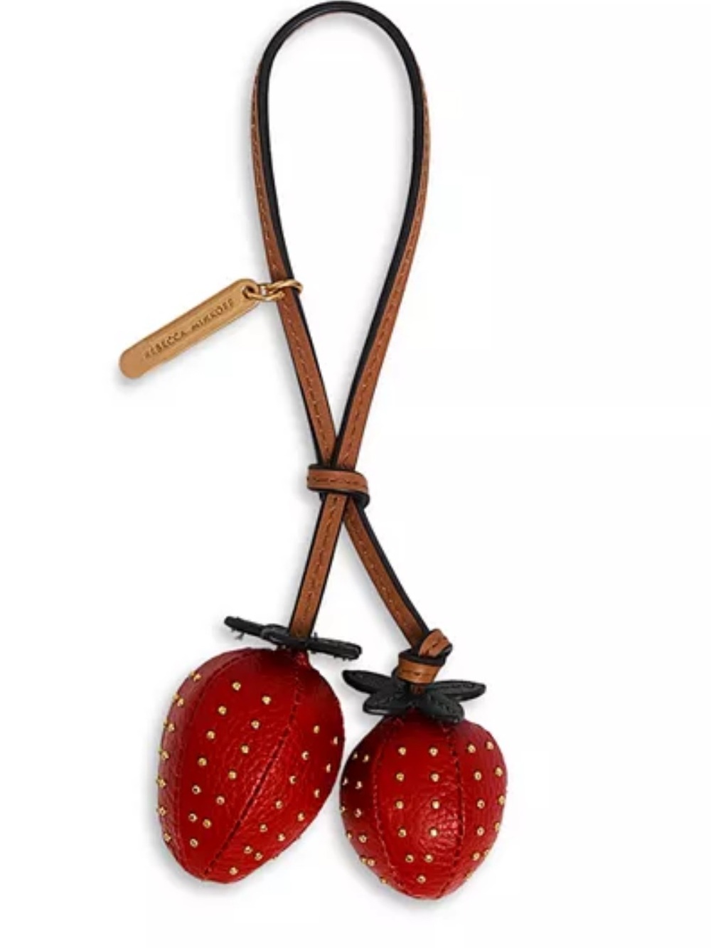 Rebecca Minkoff Leather Strawberry Bag Charm NWT